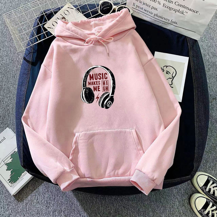 Women's hoodie with creative music design Lisslune