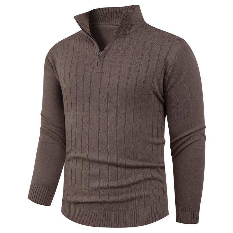 Men's Structured Sweater with ZIP Collar Lisslune
