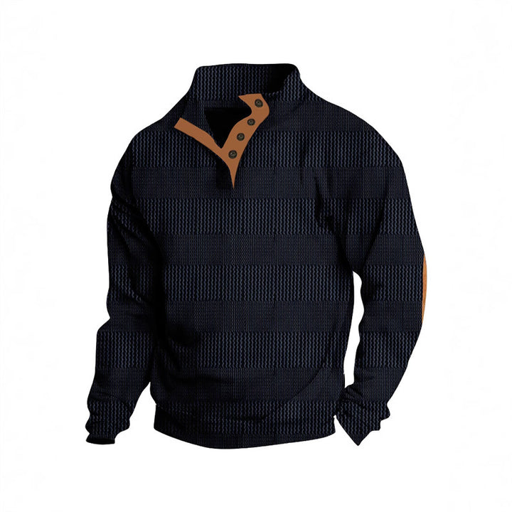 Men's stylish sweater with textured collar Lisslune