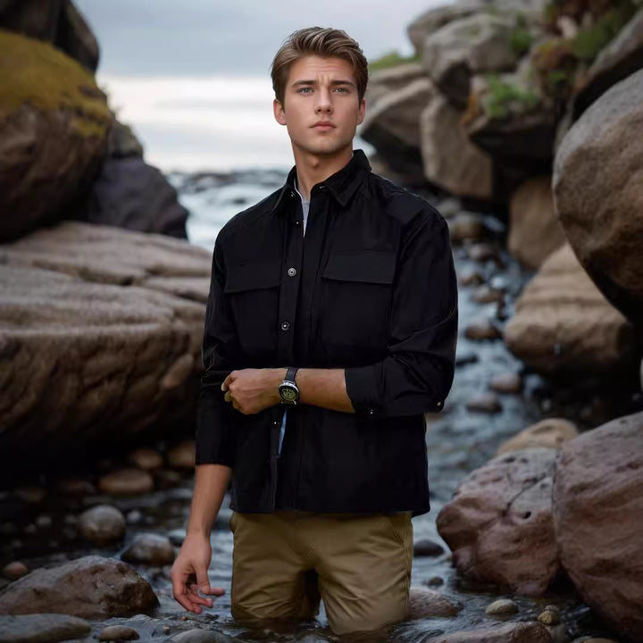 Men's casual shirt jacket with practical pockets Lisslune