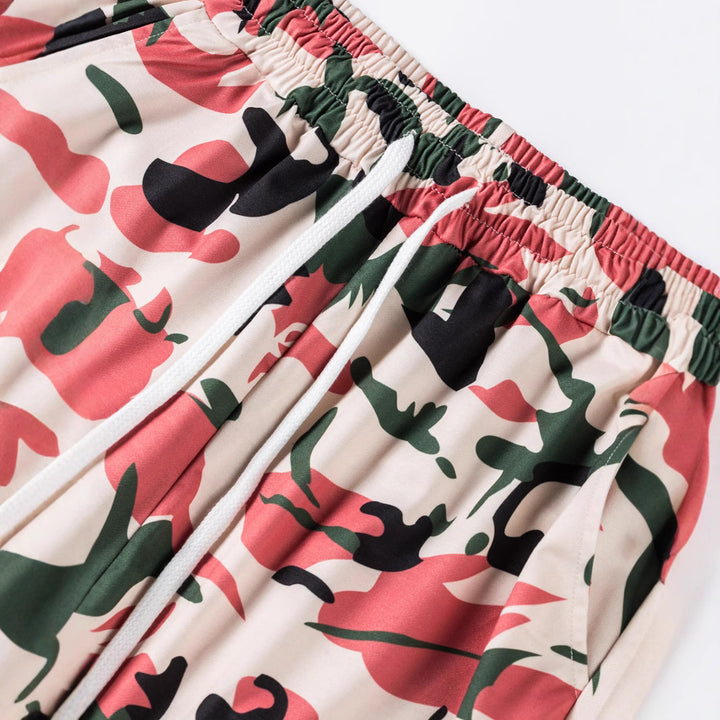 Men's Camouflage Jogging Pants with Elastic Waistband and Side Pockets Lisslune