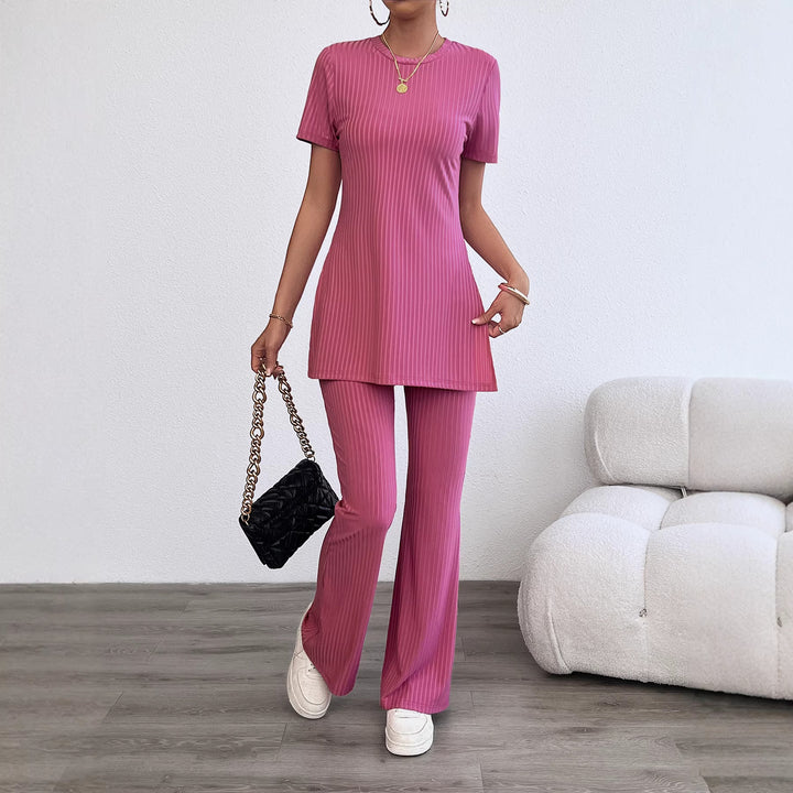 Women's casual two-piece set in a modern ribbed look with high wearing comfort Lisslune