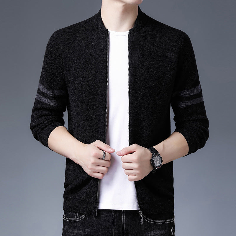 Men's Stylish Cardigan with Classic Zipper and Sporty Design Lisslune