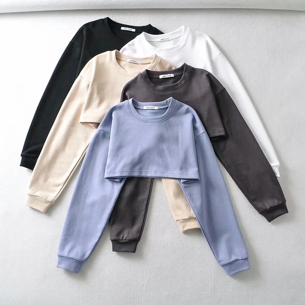 Women's casual crop top and shorts set Lisslune