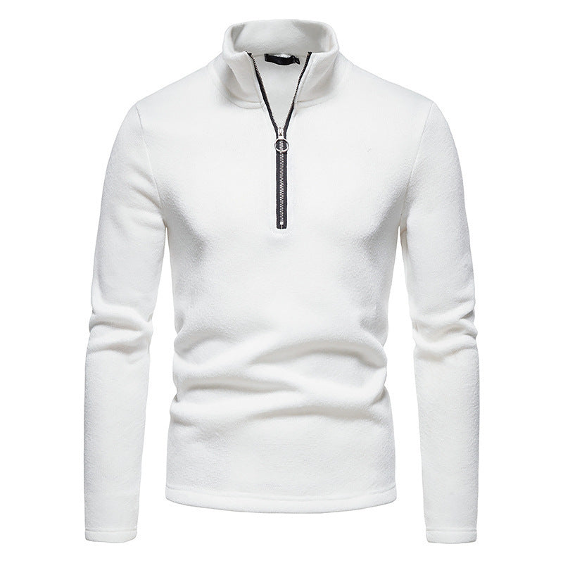 Men's sporty sweater with modern stand-up collar and practical zipper details Lisslune