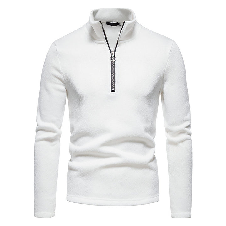 Men's sporty sweater with modern stand-up collar and practical zipper details Lisslune