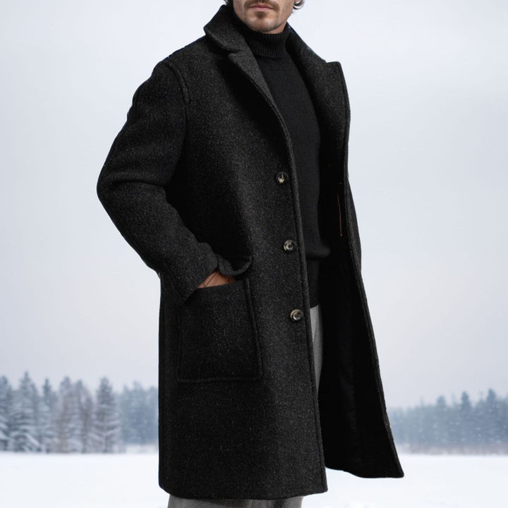 Men's elegant and warmer winter coat with double button placket and practical pockets Lisslune