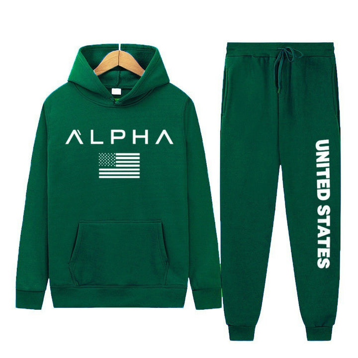 Women's hoodie and jogging pants set with creative front print and sporty cut Lisslune