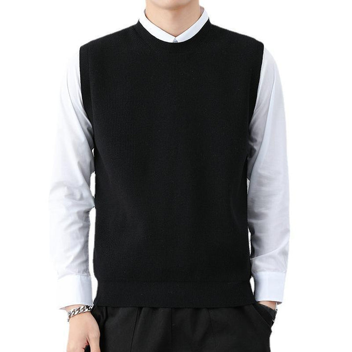 Men's Sleeveless Pullover with Fine Ribbed Structure Lisslune