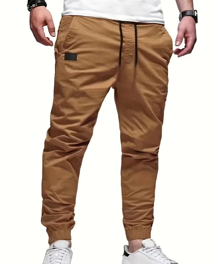 Men's Casual Cargo Pants with Elastic Waistband Lisslune