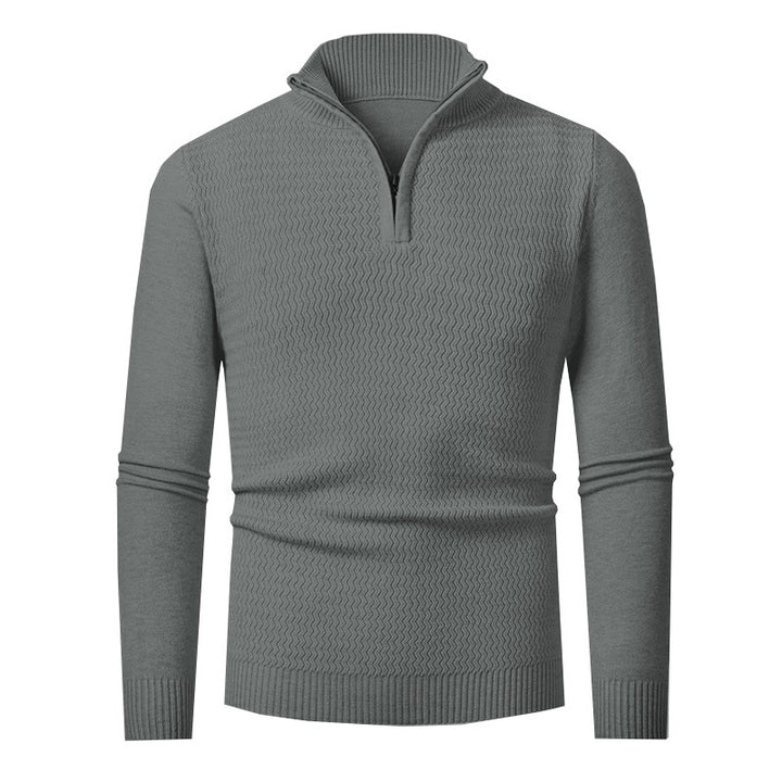 Men's knit sweater with high collar and textured design Lisslune