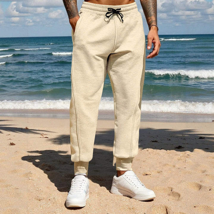 Men's sporty leisure trousers with elastic waistband and practical side pockets Lisslune