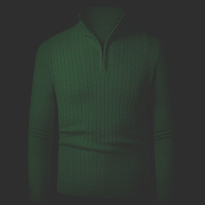 Men's fine knit sweater with stylish zipper Lisslune