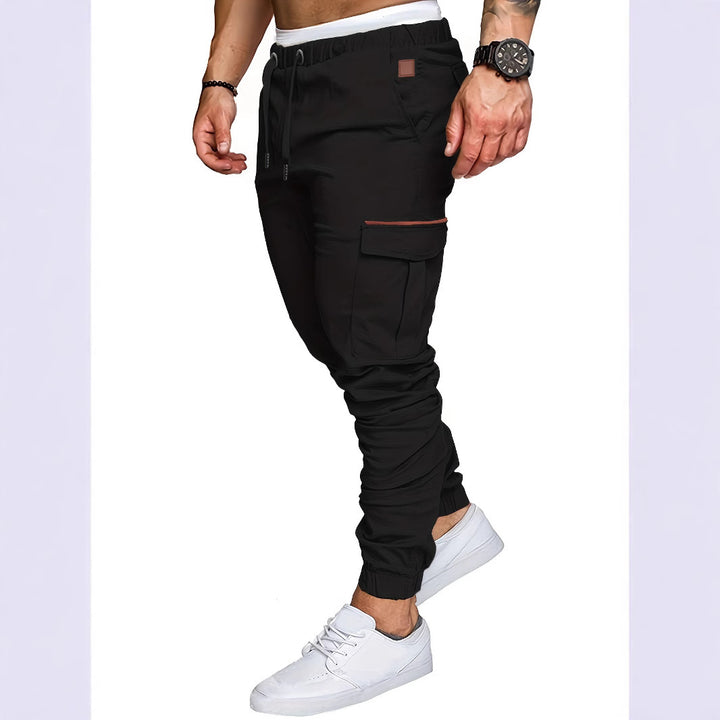 Men's Stylish Cargo Pants with Elastic Waistband and Practical Pockets Lisslune