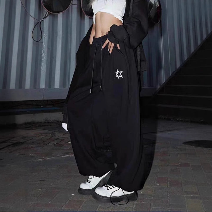 Women's loose sports pants with high-quality comfort and elastic waistband Lisslune