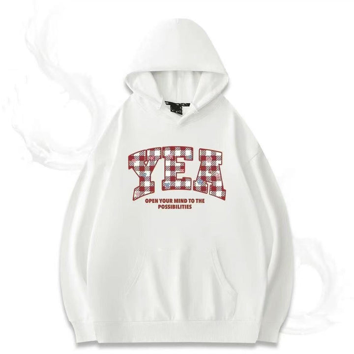 Women's Oversized Hooded Sweatshirt with Creative Writing Lisslune