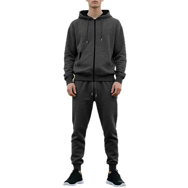 Men's comfortable hooded leisure suit with practical pockets Lisslune