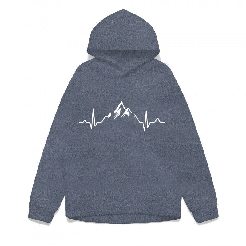 Women's hoodie with stylish mountain motif and high-quality cotton Lisslune