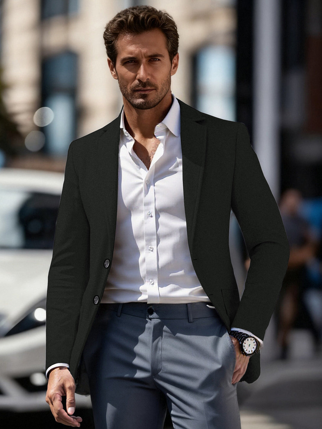 Men's elegant business suit blazer with slim fit Lisslune