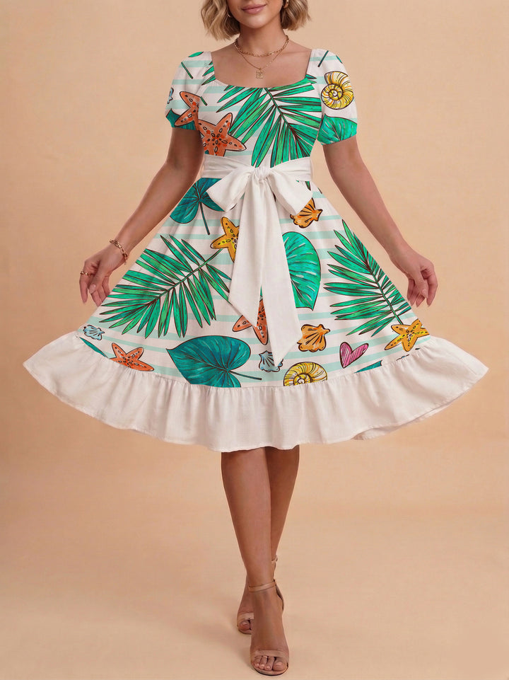 Women's dress with tailored fit and playful floral pattern Lisslune