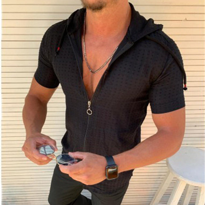 Men's hoodie shirt with modern zipper and breathable structure Lisslune