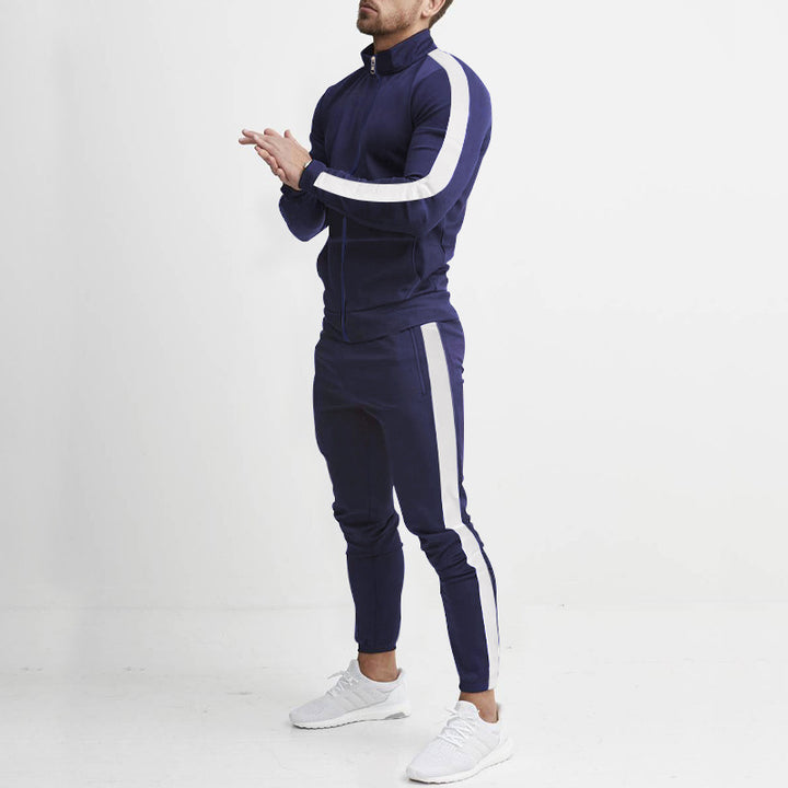 Men's tracksuit with high collar and side stripes Lisslune