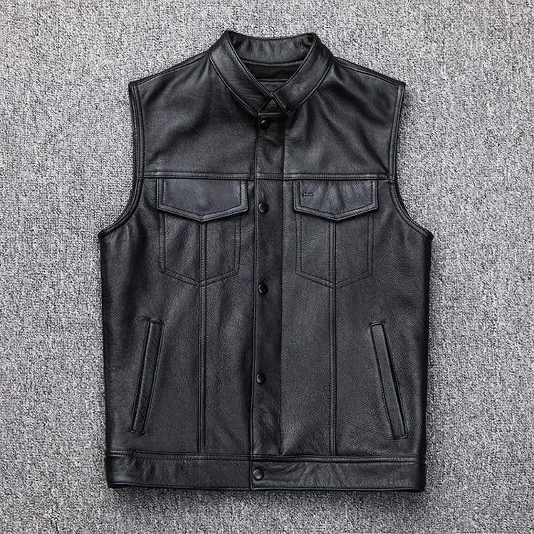 Men's high-quality leather vest Lisslune