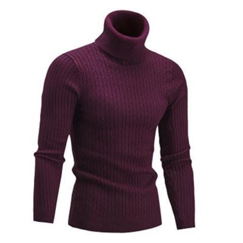 Men's Cozy Cable Knit Turtleneck Sweater Lisslune