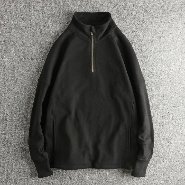 Men's fleece jacket with half zipper and side pockets Lisslune