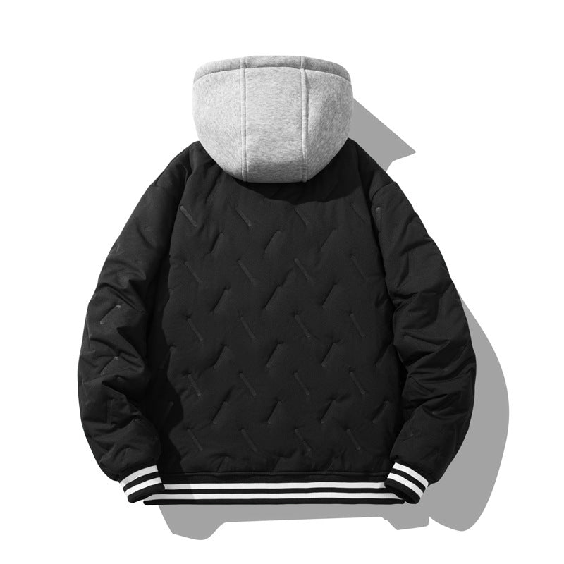 Men's padded and lined urban jacket with high collar Lisslune