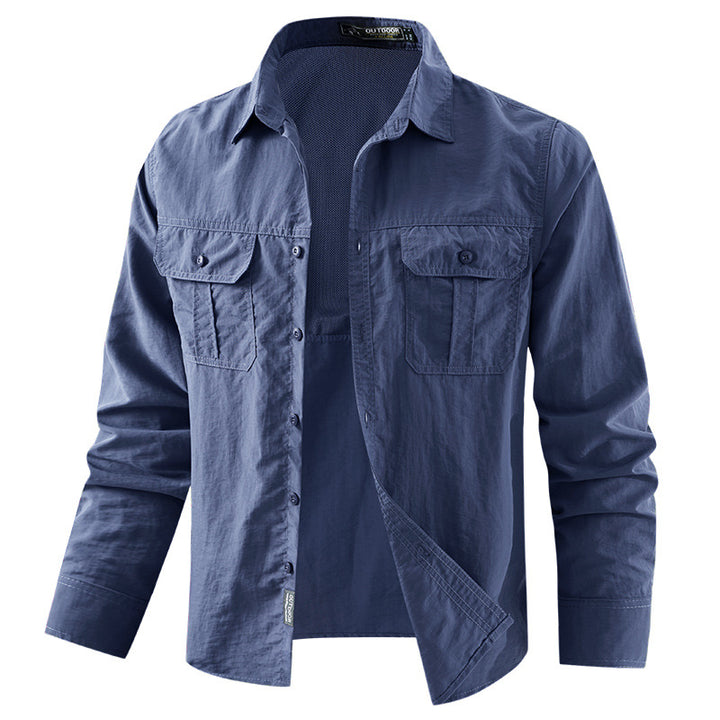 Men's Outdoor Shirt with Breathable Properties and Practical Pockets Lisslune