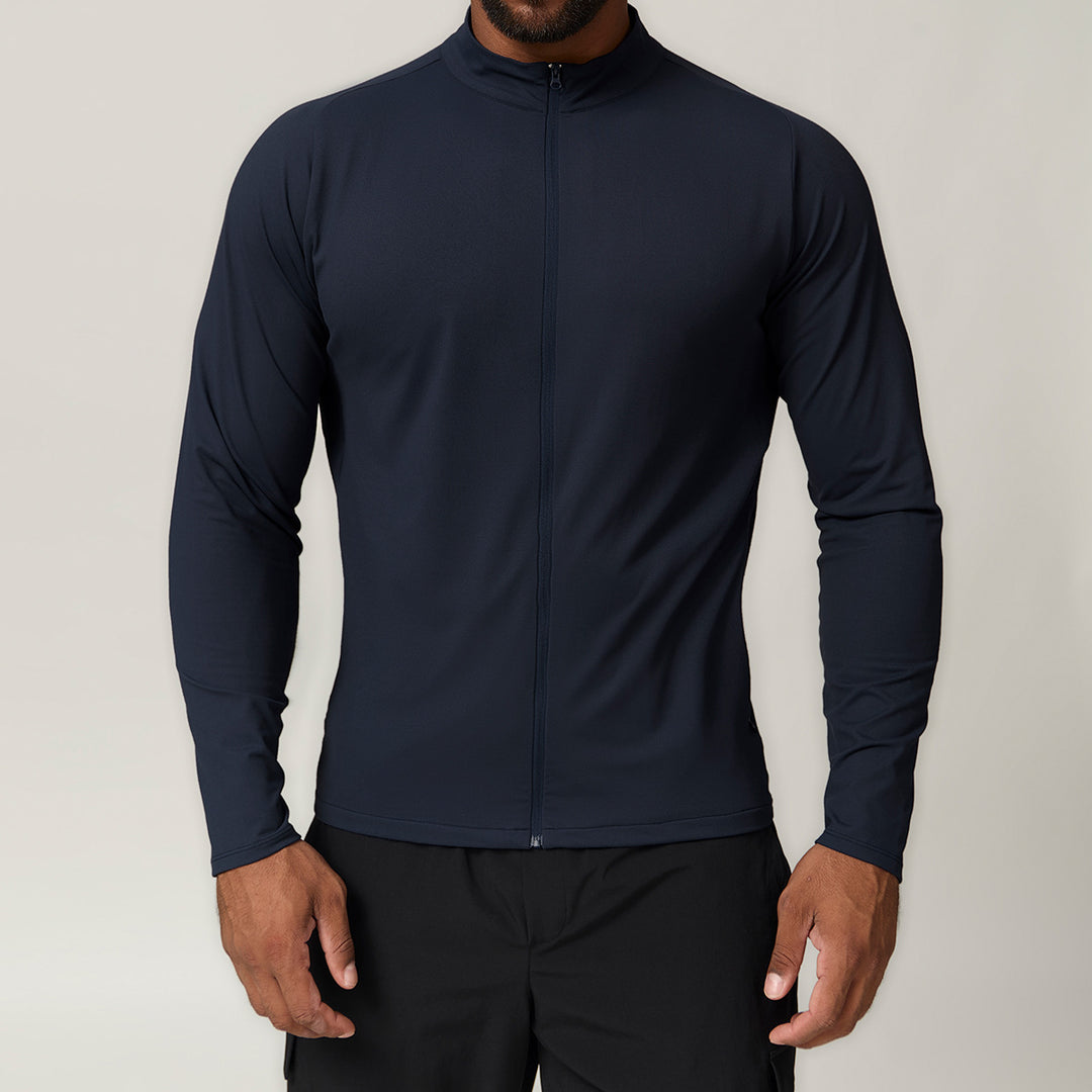 Men's Sporty Functional Top with Stand-Up Collar Lisslune
