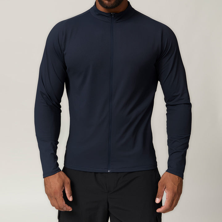 Men's Sporty Functional Top with Stand-Up Collar Lisslune