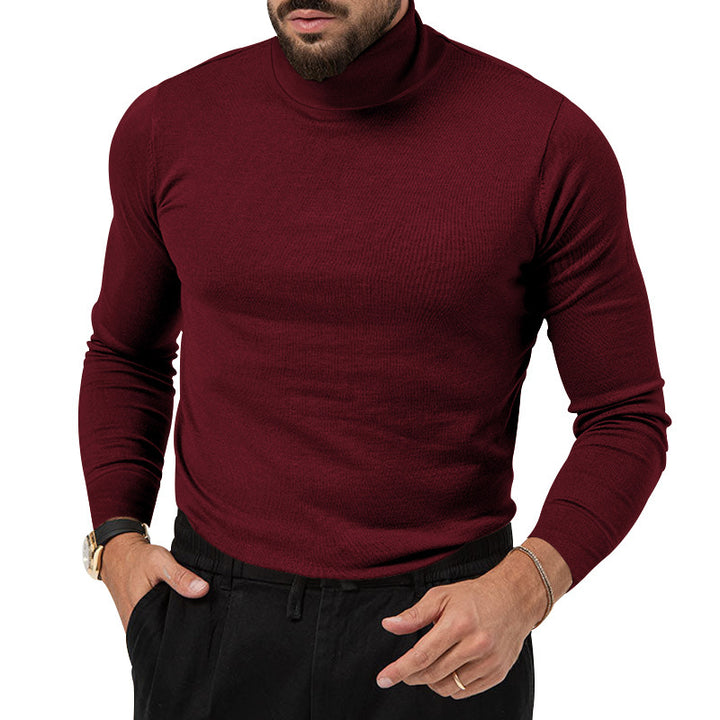 Men's elegant turtleneck sweater with structured surface and high-quality cotton blend Lisslune