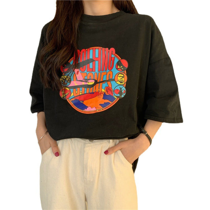 Women’s Graphic T-Shirt Dress with Casual Cut and Modern Design