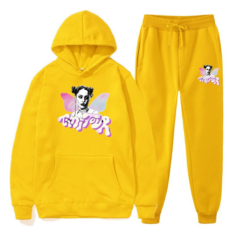 Women's sweatshirt and jogging pants set with creative graphic design Lisslune