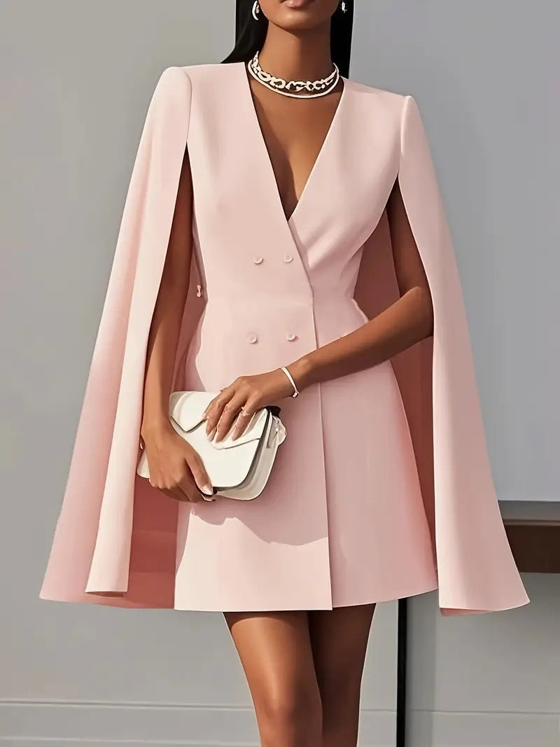 Women Cape Blazer Dress Lisslune