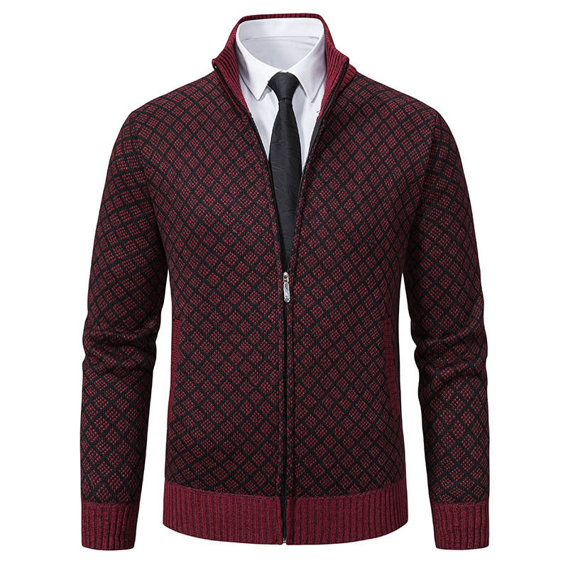 Men's Stylish Cardigan with High-Quality Cable Pattern and Zipper Lisslune