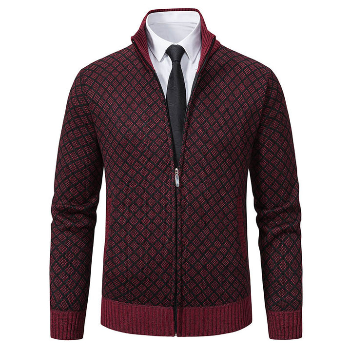 Men's Stylish Cardigan with High-Quality Cable Pattern and Zipper Lisslune