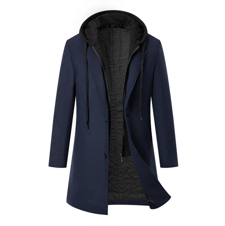 Men's elegant transitional coat with removable hood Lisslune