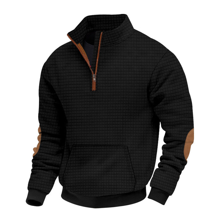 Men's structured fleece pullover with stylish stand-up collar Lisslune