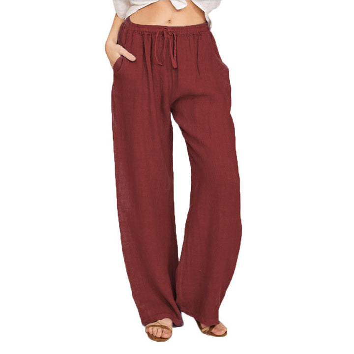 Damen bequeme Leinenhose Lisslune