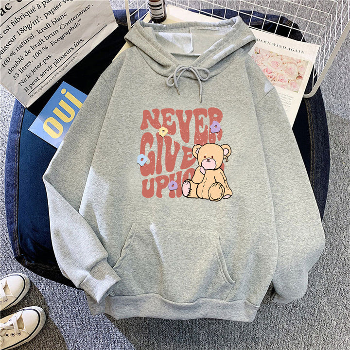Women's hoodie with motivational bear design Lisslune