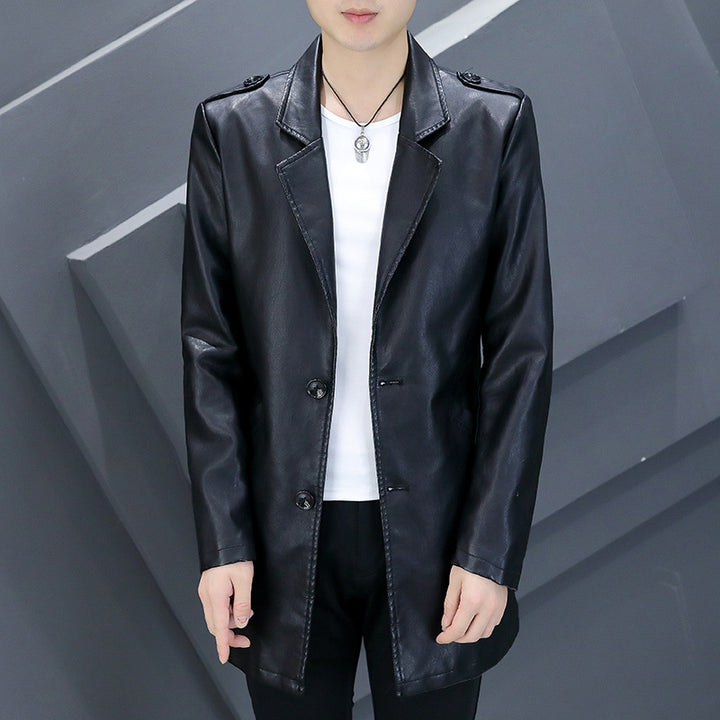 Men's Synthetic Leather Coat Lisslune