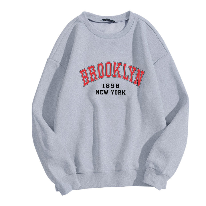 Women's casual oversized sweater with Brooklyn print Lisslune
