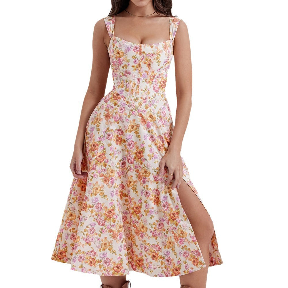 Women's maxi dress with off-shoulder design and floral pattern Lisslune