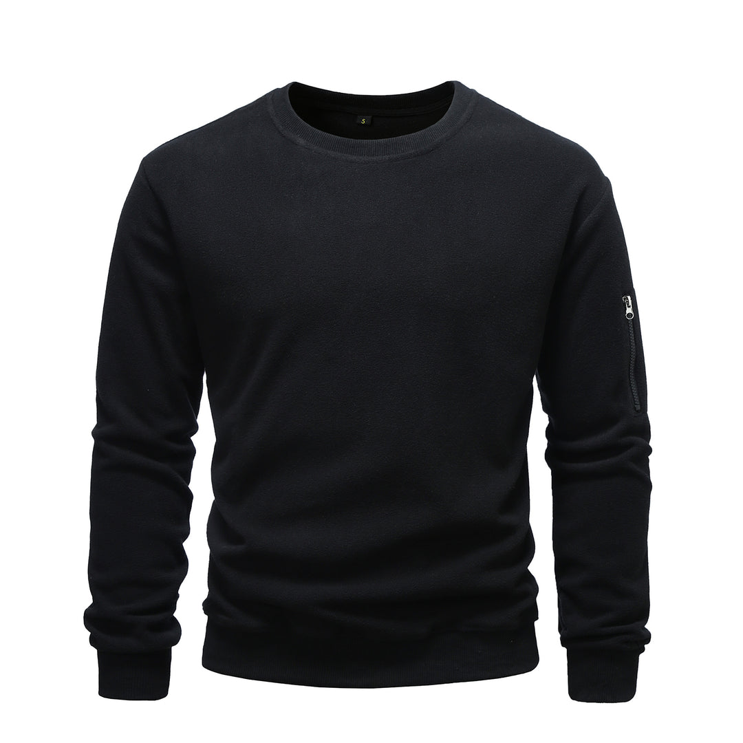 Men's cozy fleece pullover with zip pocket Lisslune