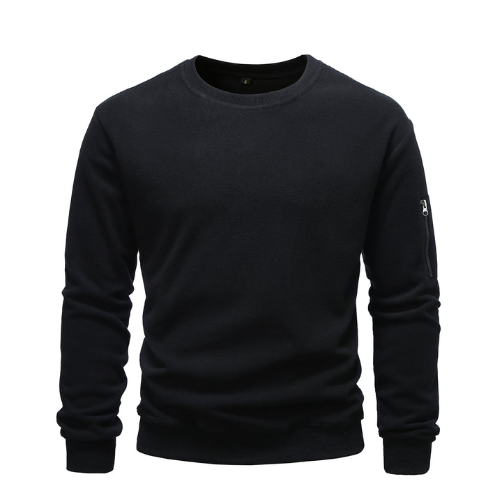 Men's cozy fleece pullover with zip pocket Lisslune