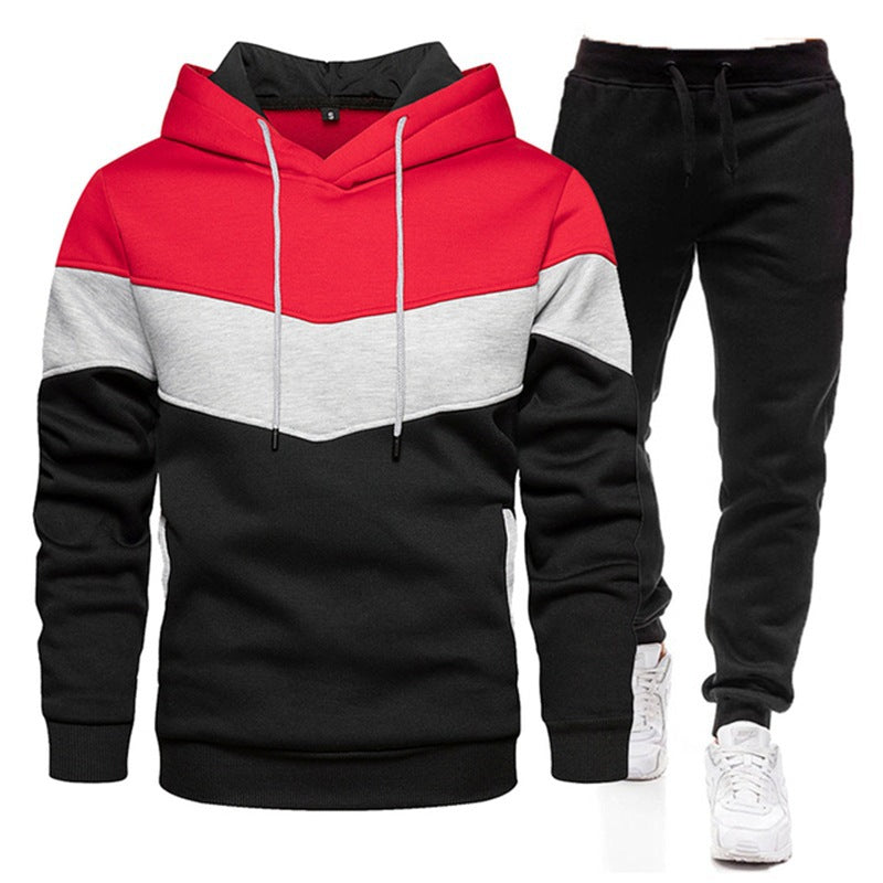Men's Sporty Hoodie and Joggers with Fashionable Color Block Design Lisslune
