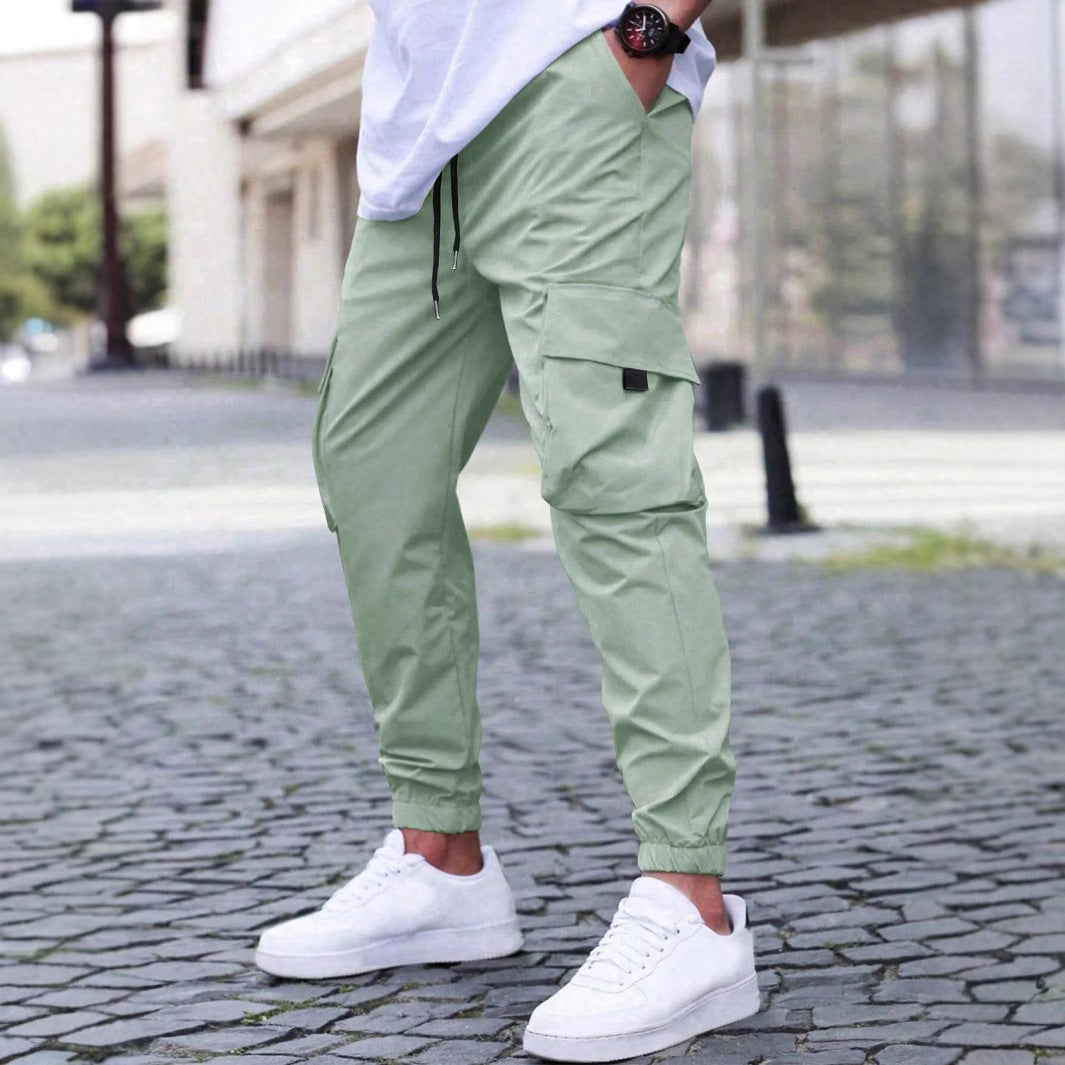 Men's cargo pants with practical side pockets and elastic cuffs Lisslune